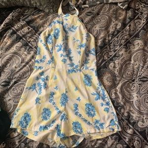 Floral halter top romper